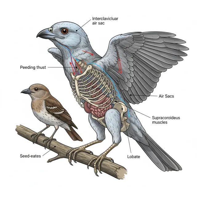 Diagram of Anatomy of Bird Internal Organs