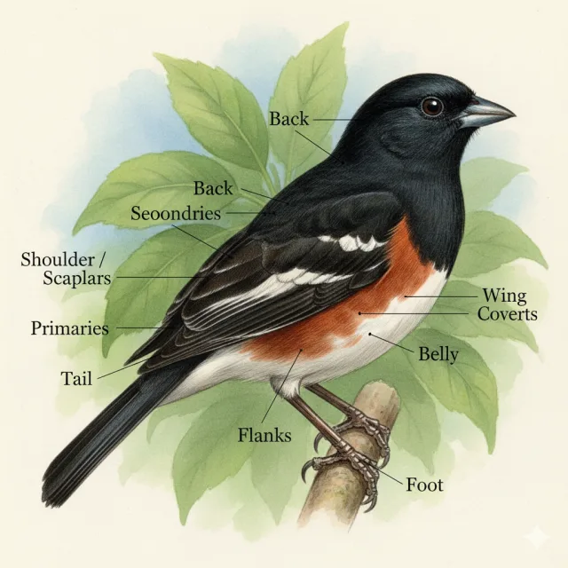 Diagram of Anatomy of a Bird Body