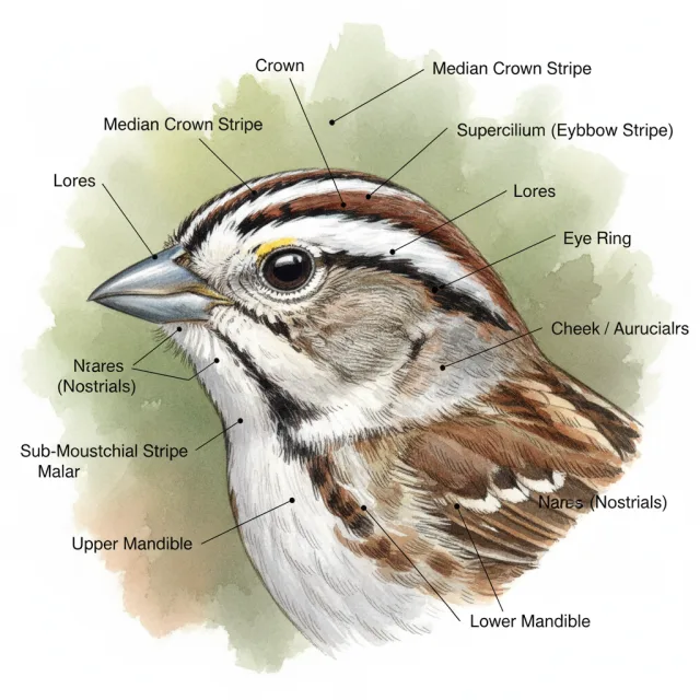 Diagram of Anatomy of a Bird Head