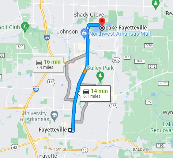 Arkansas Lake Fayetteville Map