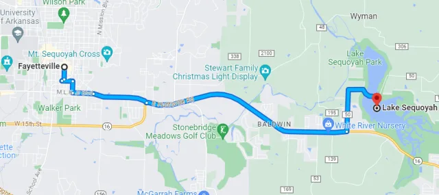 Arkansas Lake Sequoyah Map