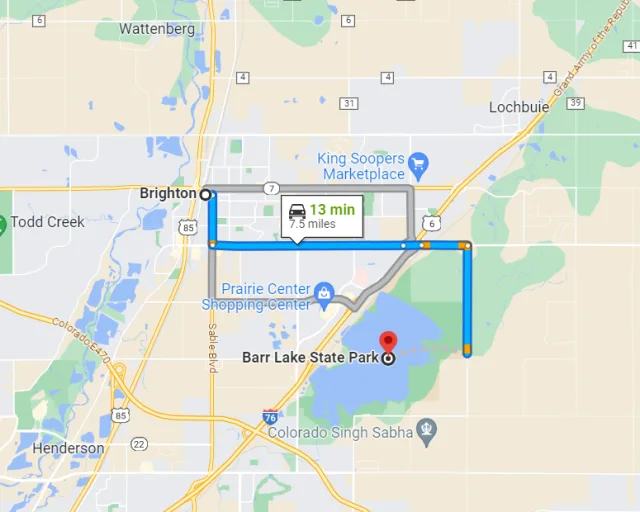 Colorado Barr Lake State Park Map