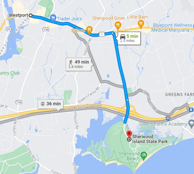 Connecticut Sherwood Island State Park Map