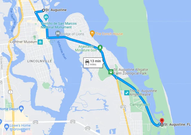 Florida Anastasia State Park Map