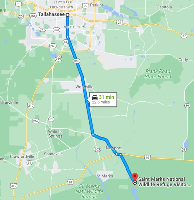 Florida St. Marks National Wildlife Refuge Map