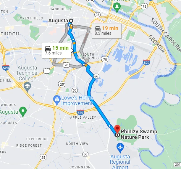 Georgia Phinizy Swamp Nature Park Map