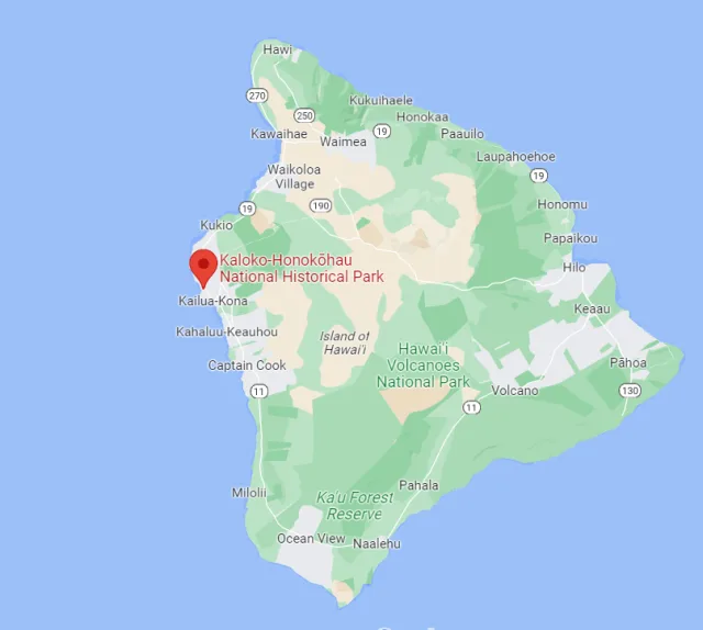 Hawaii Kaloko-Honokōhau National Historical Park Map