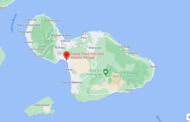 Hawaii Kealia Pond NWR Map