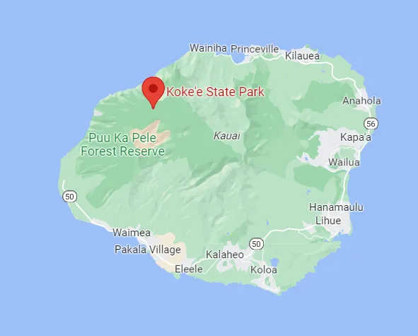 Hawaii Koke'e State Park Map