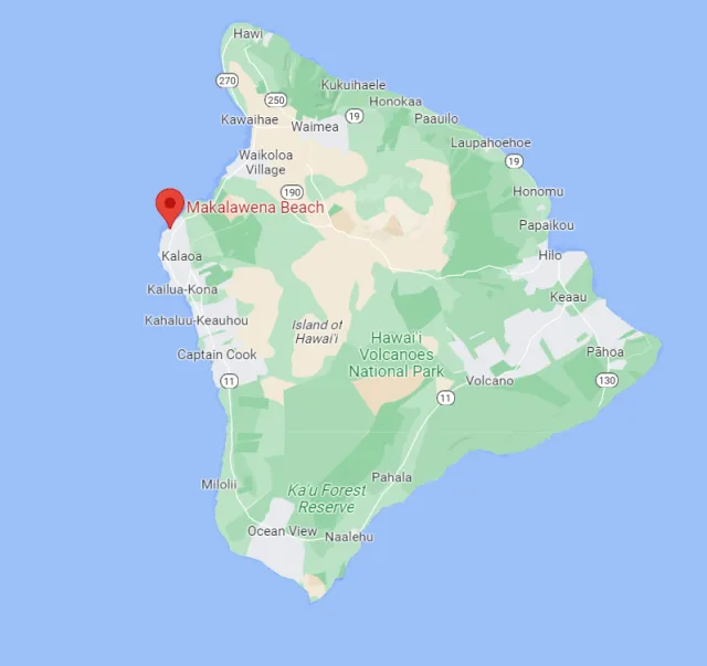 Hawaii Makalawena Beach Map