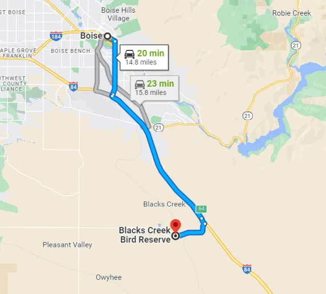 Idaho Blacks Creek Bird Reserve Map