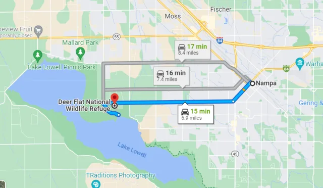 Idaho Deer Flat National Wildlife Refuge Map