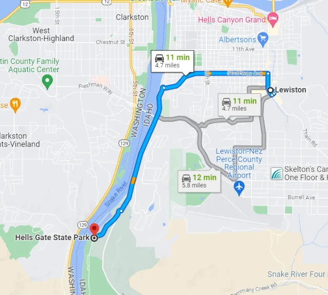 Idaho Hells Gate State Park Map