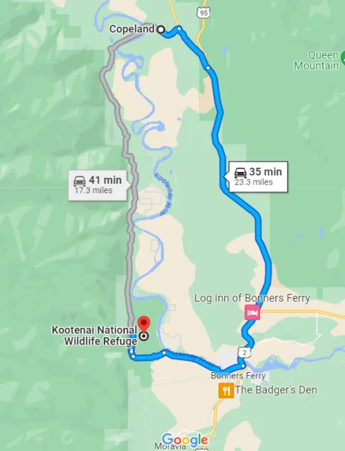 Idaho Kootenai National Wildlife Refuge Map