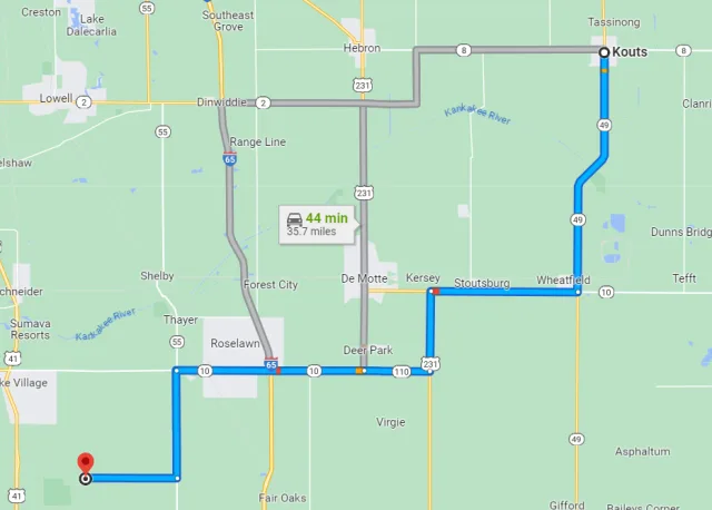 Indiana Kankakee Sands Nature Preserve Map