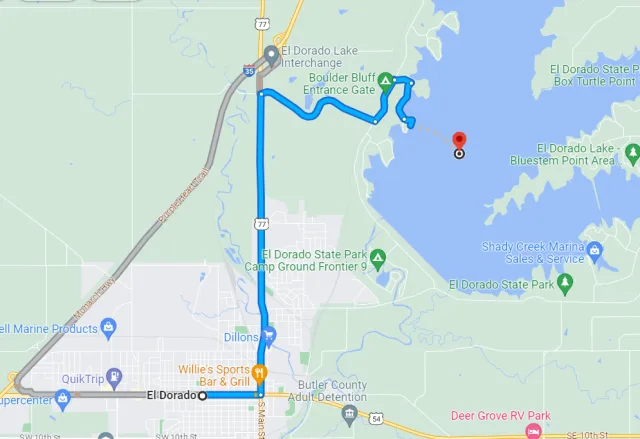 Kansas El Dorado State Park Map