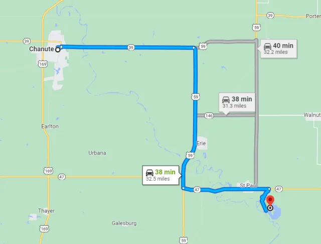 Kansas Neosho WA Map