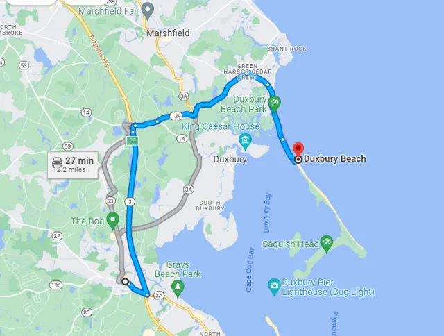 Massachusetts Duxbury Beach Map