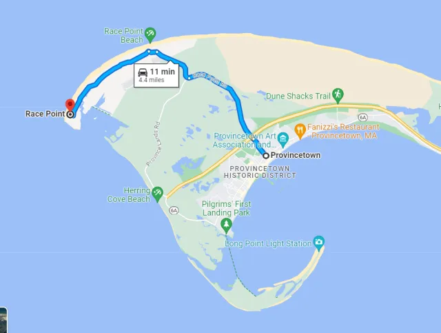 Massachusetts Race Point Map