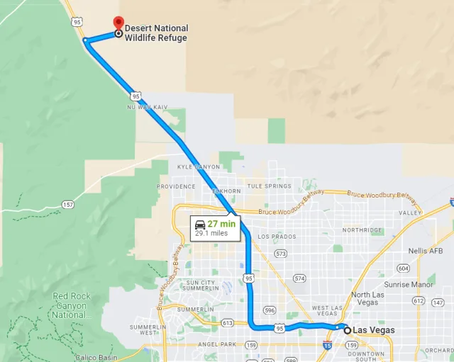 Nevada Desert National Wildlife Refuge Map