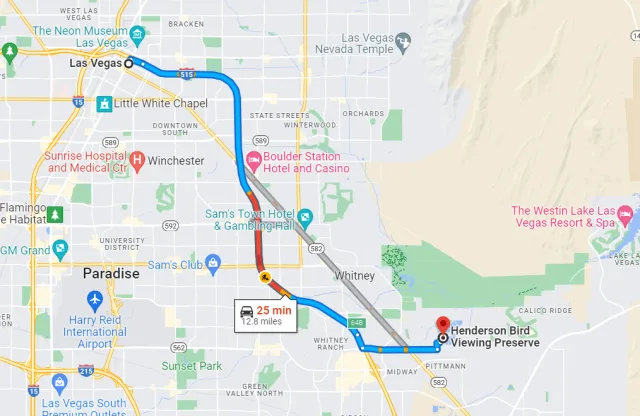 Nevada Henderson Bird Viewing Preserve Map