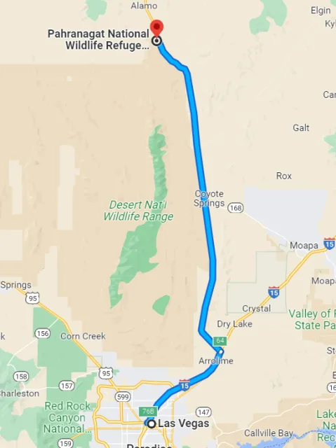 Nevada Pahranagat NWR Map