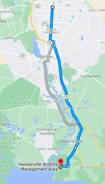 New Jersey Heislerville WMA Map