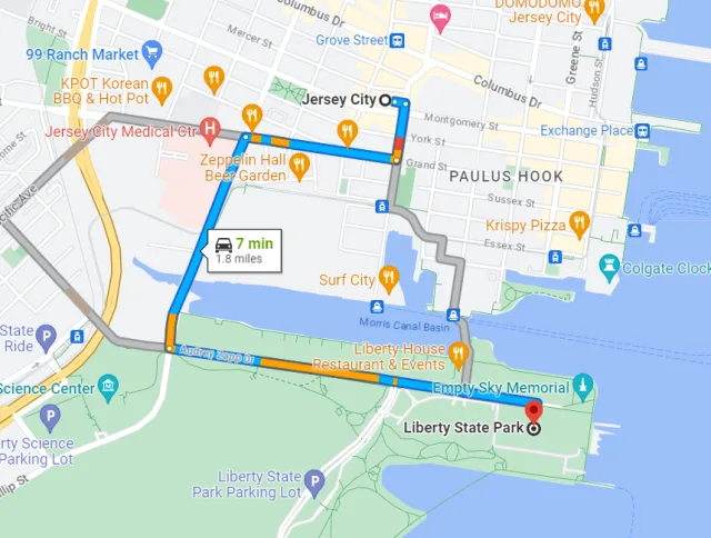 New Jersey Liberty State Park Map