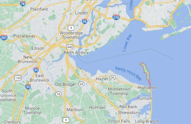 New Jersey Sandy Hook Map