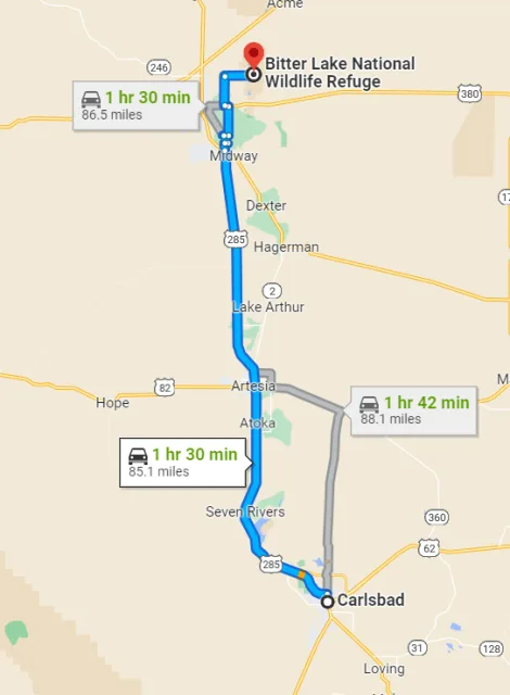 New Mexico Bitter Lake NWR Map