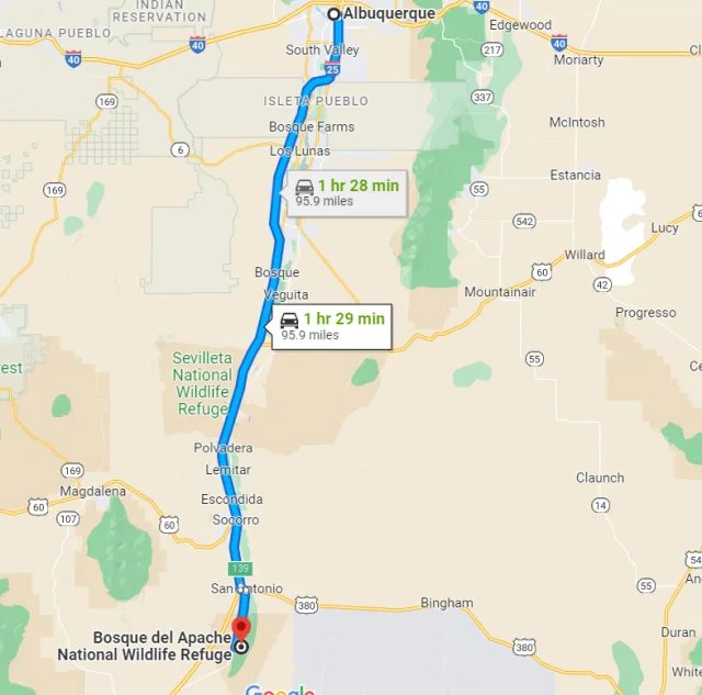 New Mexico Bosque del Apache NWR Map