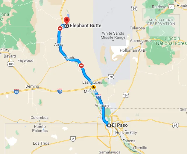 New Mexico Elephant Butte Lake State Park Map