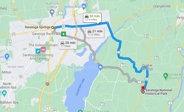 New York Saratoga National Historical Park Map