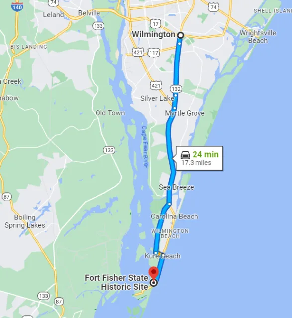 North Carolina Fort Fisher SRA Map