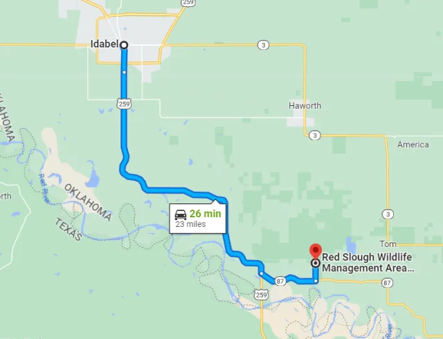 Oklahoma Red Slough WMA Map