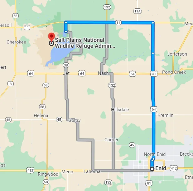 Oklahoma Salt Plains NWR Map