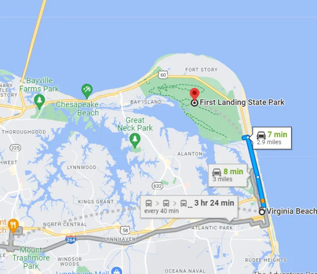 Virginia First Landing State Park Map