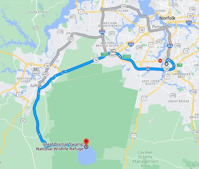 Virginia Great Dismal Swamp National Wildlife Refuge Map