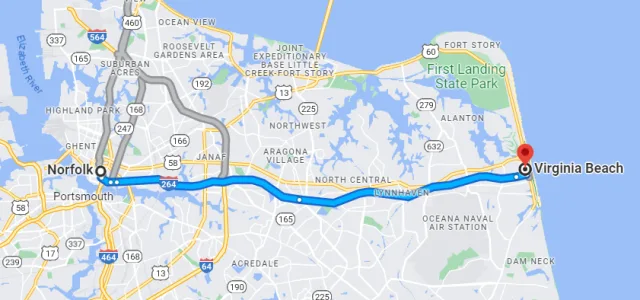 Virginia Virginia Beach Map