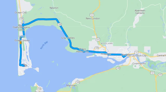 Washington Ocean Shores Map