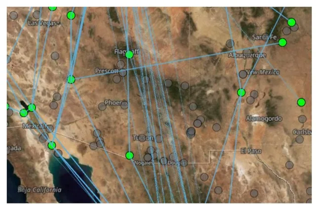 A map showing tracked birds across the south west.