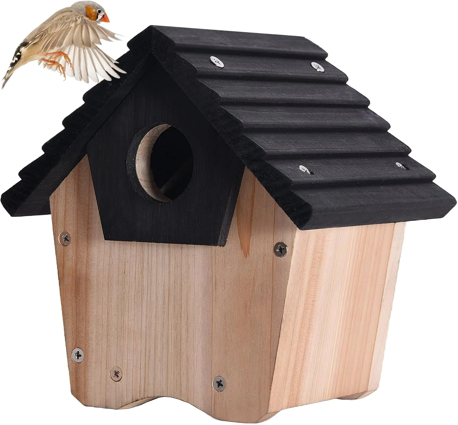 NATUREYLWL DIY Wooden Hanging Bird House for Outside